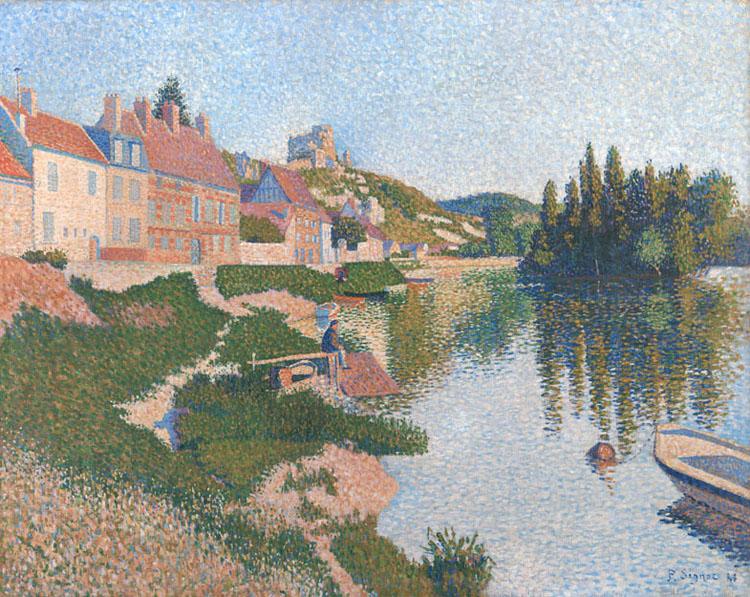 Paul Signac Riverbank,Petit-Andely (mk09) oil painting picture